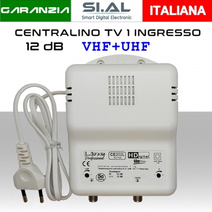 Centralino antenna TV da interno 1 ingresso BIII-UHF 12dB serie CE202L-5G