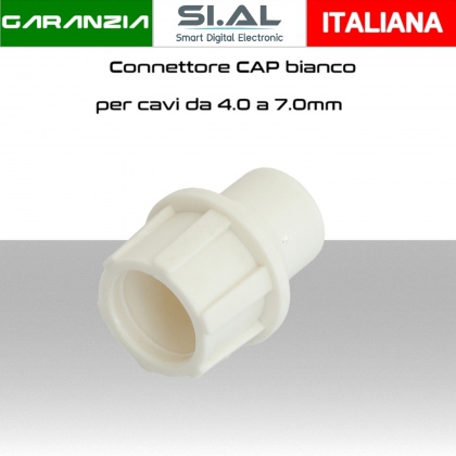 Connettore CaP bianco  per cavi da 4 a 7mm  conf. 100pz.