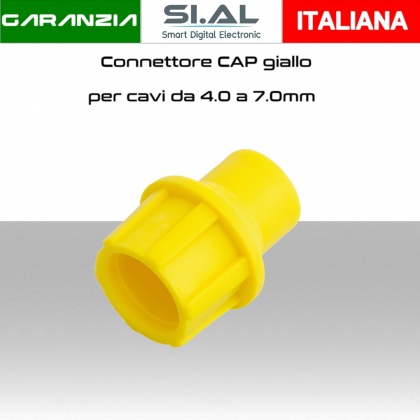 Connettore CaP giallo per cavi da 4 a 7mm  conf. 100Pz.