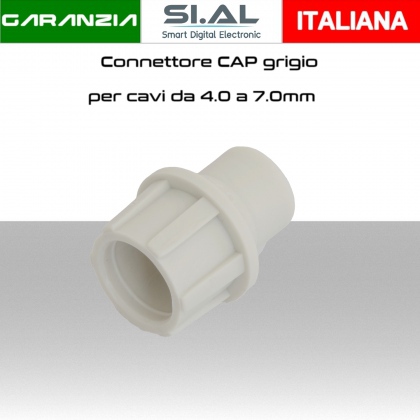 Connettore CaP grigio per cavi da 4 a 7mm  conf. 100pz.