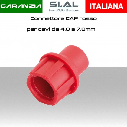 Connettore CaP rosso  per cavi da 4 a 7mm  conf. 100pz.