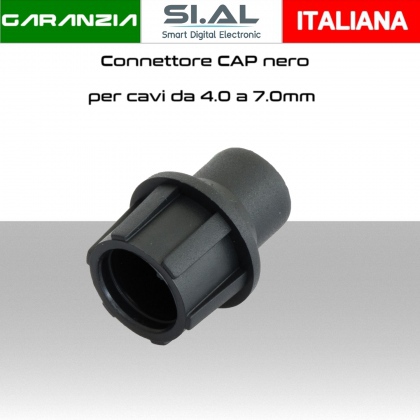 Connettore CaP nero per cavi da 4 a 7mm   conf. 100pz.