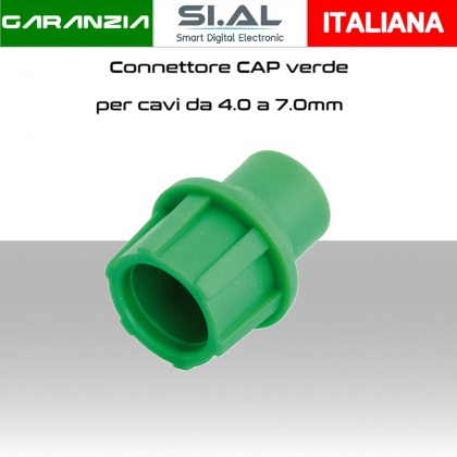 Connettore CaP verde  per cavi da 4 a 7mm   conf. 100pz.