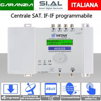 Centrale IF- IF programmabile 32 transponders DVB-S/S2 legacy - wideband Mitan AEQ32S