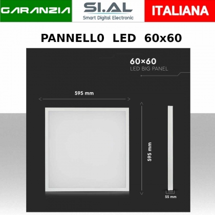 Pannello LED 25W 160LM/W 600*600mm 4000K Driver Incluso - 4000 LUMEN