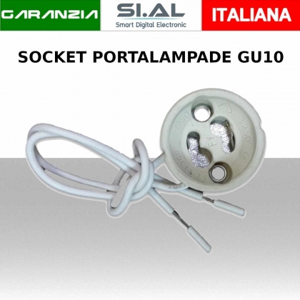 Portalampada GU10 in Ceramica con Cavo in Silicone (pz singolo)