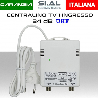 Centralino antenna TV da interno 1 ingresso UHF 34dB telealimentazione serie BL1-34RLT