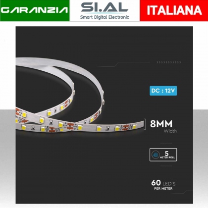 Strip LED 8W/m 60LED/m 3000K 12V IP20 8mm