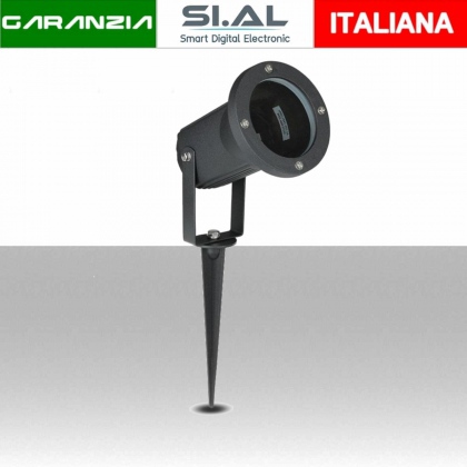 Picchetto con Portalampada GU10 Orientabile Colore Nero IP44 per giardino