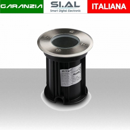 Portalampada da Interramento Calpestabile Rotondo Colore Nero in Acciaio IP65