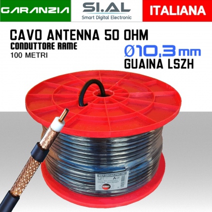 Cavo coassiale 50 OHM per radiofrequenza Classe A Ø 10,3mm Messi e Paoloni BROAD PRO 