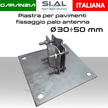 Piastra per terrazzi e solai fissaggio palo porta antenna parabola