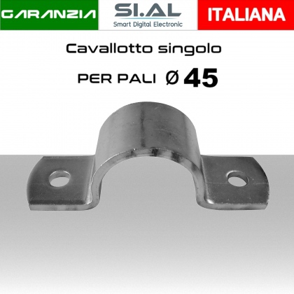 Cavallotto singolo per pali antenna diametro Ø 45mm.