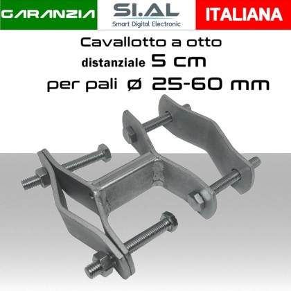 Cavallotto distanziatore per pali antenna diametro 25 - 60 mm separatore 5 cm