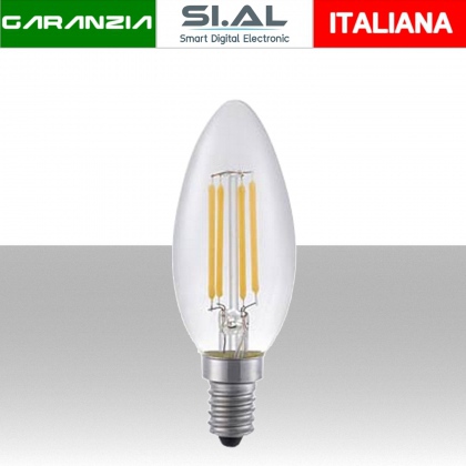 Lampadina LED E14 4W 100LM/W Candela Filamento 2700K