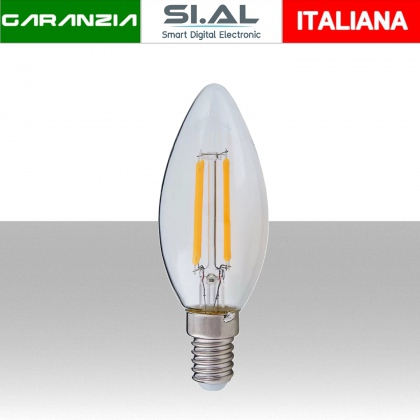 Lampadina LED E14 6W 100LM/W Candela Filamento 2700K