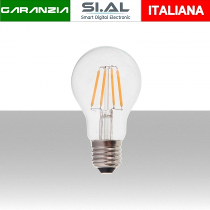 Lampadina LED E27 4W 100LM/W A60 Filamento 2700K