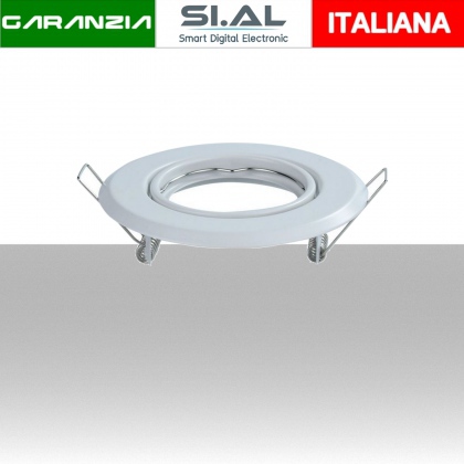 Portafaretto LED da Incasso Rotondo GU10 Colore Bianco (Box 2 Pezzi)