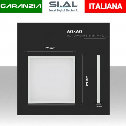 Pannello LED 40W 80LM/W 600*600mm Quadrato Colore Bianco 4000K