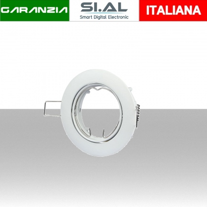 Portafaretto LED da Incasso Rotondo GU10 e GU5.3 (MR16) Colore Bianco Orientabile