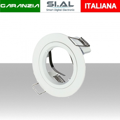 Portafaretto LED da Incasso Rotondo GU10 e GU5.3 (MR16) Colore Bianco