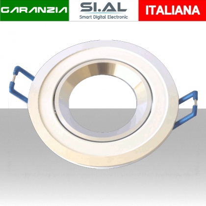 Porta lampadina GU10 ad incasso colore Bianco. Confezione da 2 pezzi