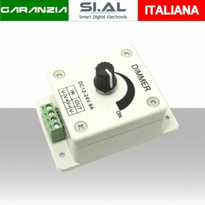 Dimmer 1 canale per LED - 12/24V 8A