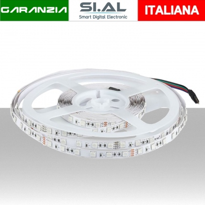 Striscia LED SMD5050 - 60 LEDs 24V RGB IP20 5M LUMEN: 600