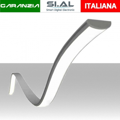 Profilo in Alluminio Flessibile Colore Bianco per Strip LED Copertura Satinata 2000 x 18 x 6mm