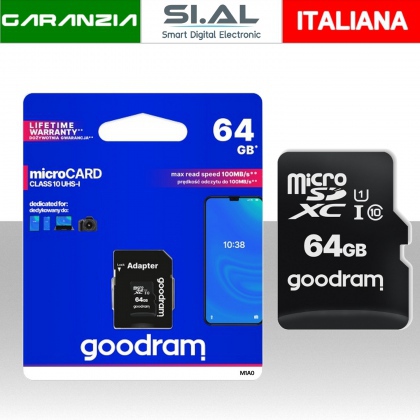 Micro SD 64GB Classe 10 ad alte prestazioni