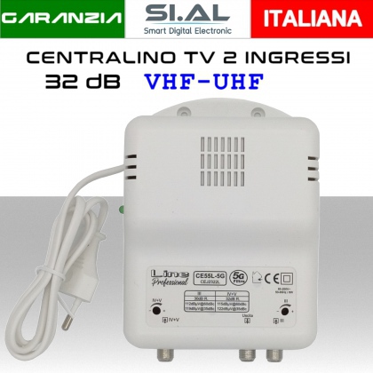 Centralino antenna TV da interno 2 ingressi BIII-UHF 32dB serie CE55L-5G