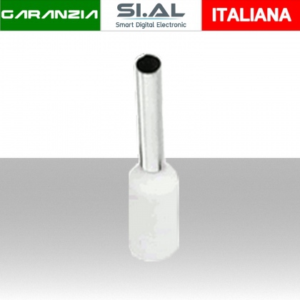 Puntalini per cavo da 0.75mmq - Colore Bianco - Confezione 100Pz