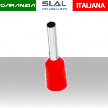 Puntalini per cavo da 1.5mmq - Colore Rosso - Confezione 100Pz