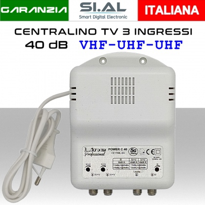 Centralino antenna TV da interno 3 ingressi BIII- UHF- UHF 40dB serie CE1708L-5G