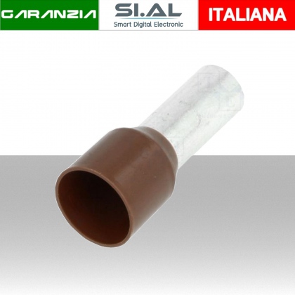 Puntalini per cavo da 2x10mmq - Colore Marrone - Confezione 100Pz