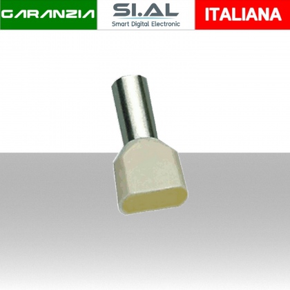 Puntalini per cavo da 2x16mmq - Colore Latte - Confezione 100Pz