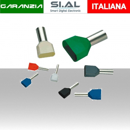 Puntalini per cavo da 2x4.0mmq - Colore Arancio - Confezione 100Pz