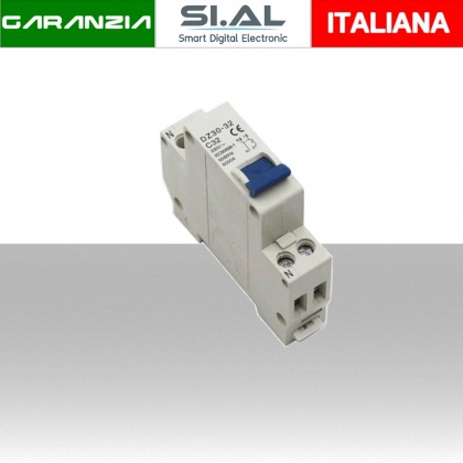 Magnetotermico 1polo+neutro 25A/4.5kA, curva C, 1modulo - Non accoppiabile