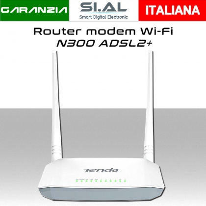 Router modem TENDA N300Mbps ADSL2+ condivisione dati da USB