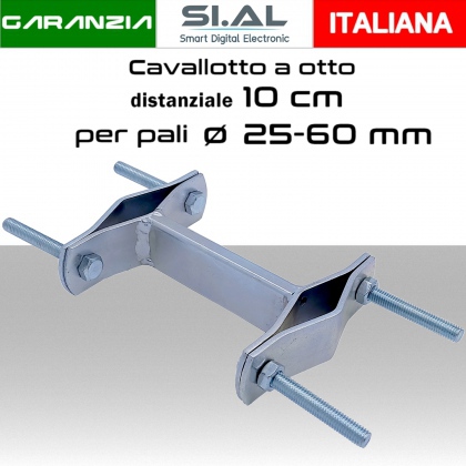 Cavallotto distanziatore per pali antenna diametro 25 - 60 mm separatore 10 cm