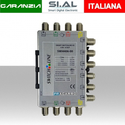 Multiswitch 6 uscite con 4 ingressi e 4 passanti per distribuzione in cascata Fracarro 271084