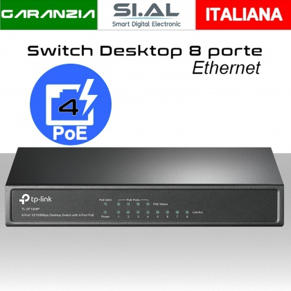 Switch Desktop TP-LINK  8 porte 4 PoE
