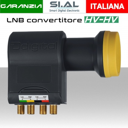 Lnb 4 uscite per multiswitch HV-HV per impianti tv centralizzati IDdigital LNB109