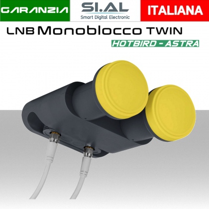 Lnb Monoblocco 2 uscite Dual Feed satelliti Hotbird - Astra convertitore IDdigital LNB 229