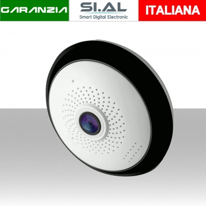 Telecamere WiFi - Audio/Video - Visione 360° Risoluzione 3MPX - IR 5m. - Slot per TF Card - OnVif