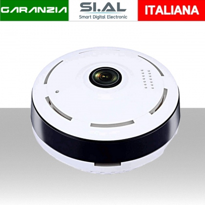 Telecamera Panoramica Bianca WiFi Audio/Video. Sensore 1.44mm per visione 360 - 2MPX