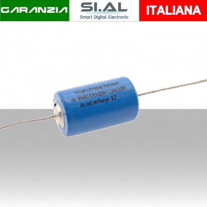 Batteria al Litio ER14250 3.6V 1.2Ah con terminali a saldare - Ideale per allarmi