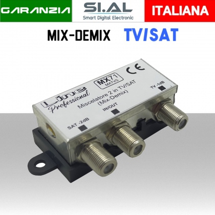 Miscelatore TV e SAT demiscelatore MIX DEMIX per segnali DVB-T2 e Satellitare