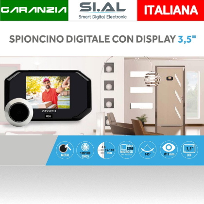 Spioncino digitale porta ingresso con monitor panoramico HD a batterie