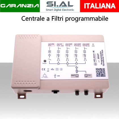 Centralina tv programmabile 5 ingressi VHF-UHF a filtri digitali 5G Ready Helman